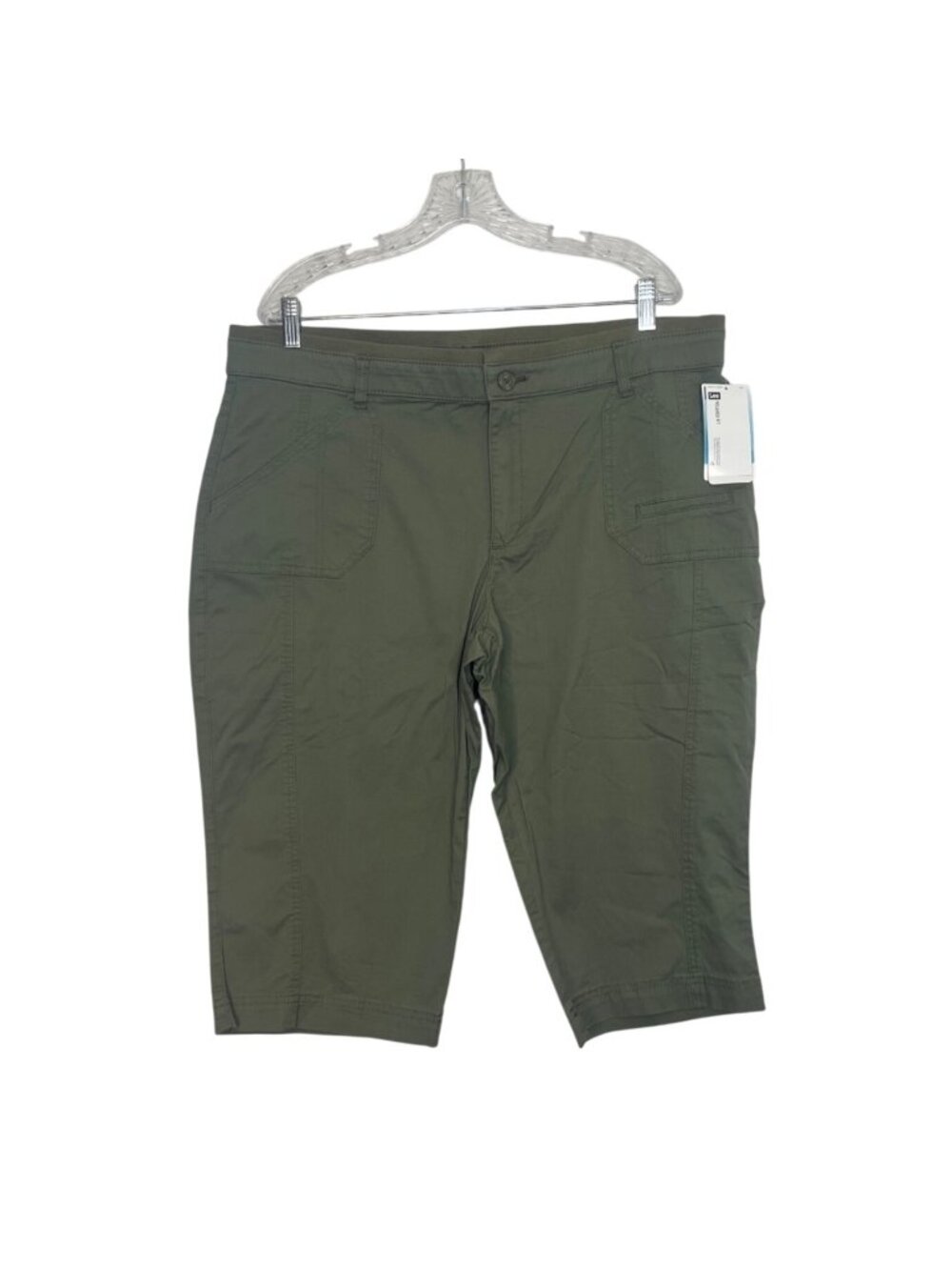 Lee Relaxed Fit Skimmer Capri Pants Size 18M Green New Summer Casual